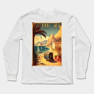 Red Sea Resort Vintage Travel Art Poster Long Sleeve T-Shirt